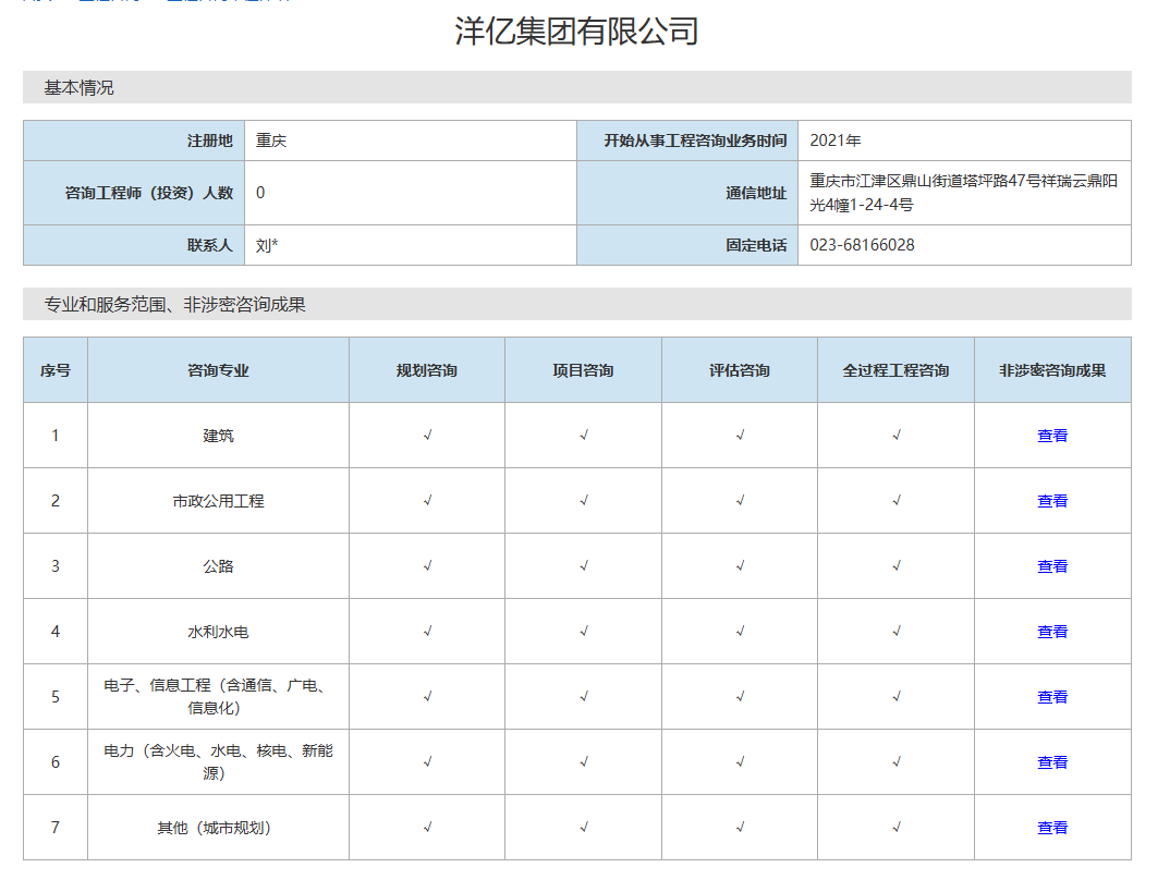 全国投资项目在线审批监管平台生成的《工程咨询单位备案》（原件扫描件）