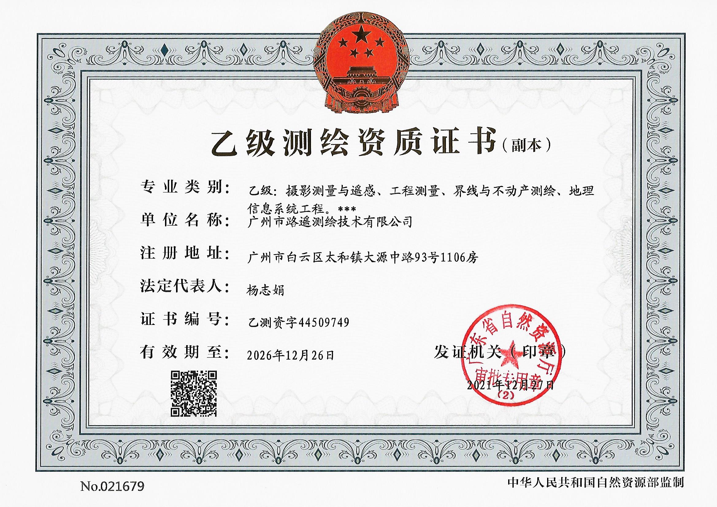 资质（资格）证书（原件扫描件）