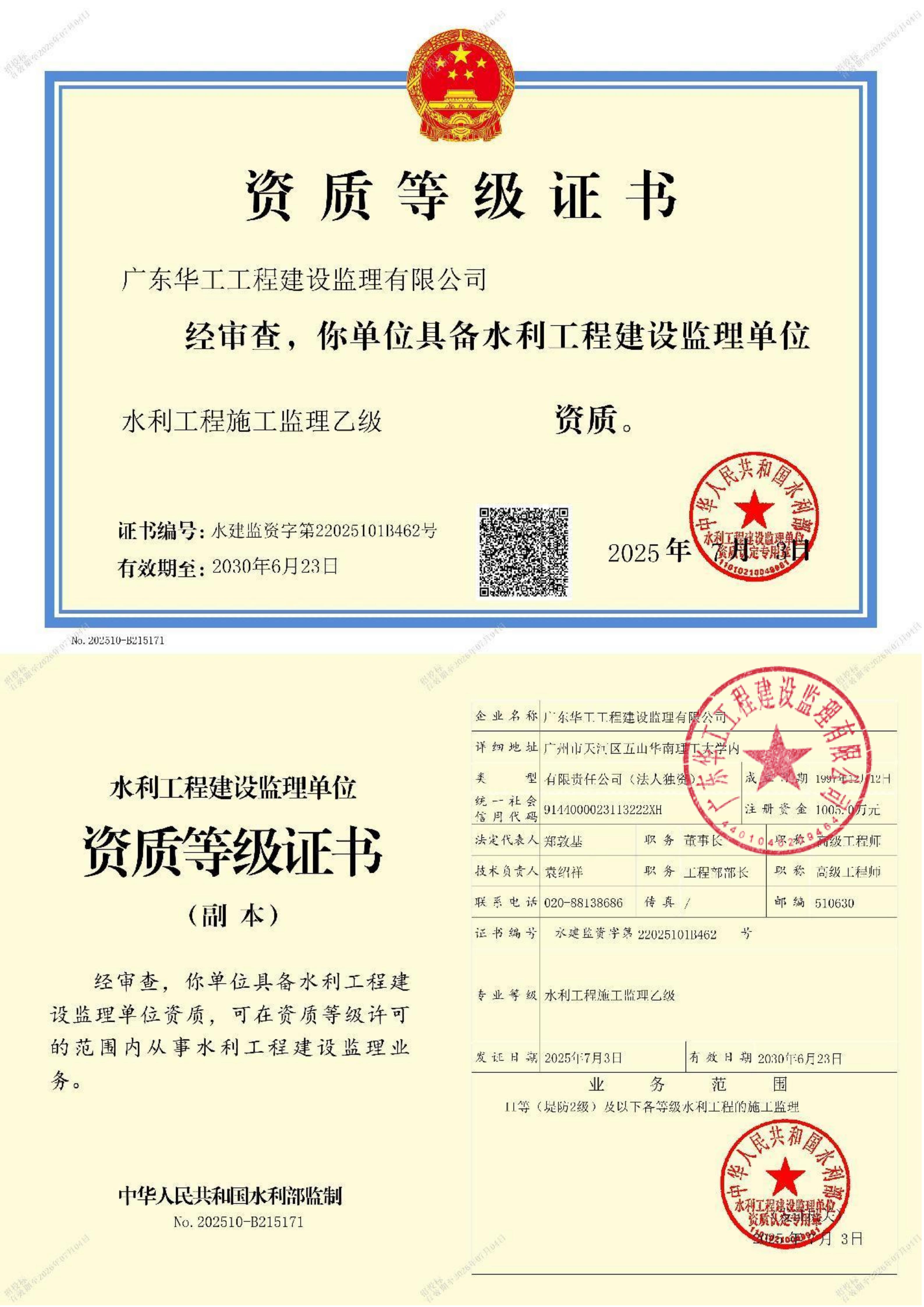 资质（资格）证书（原件扫描件）