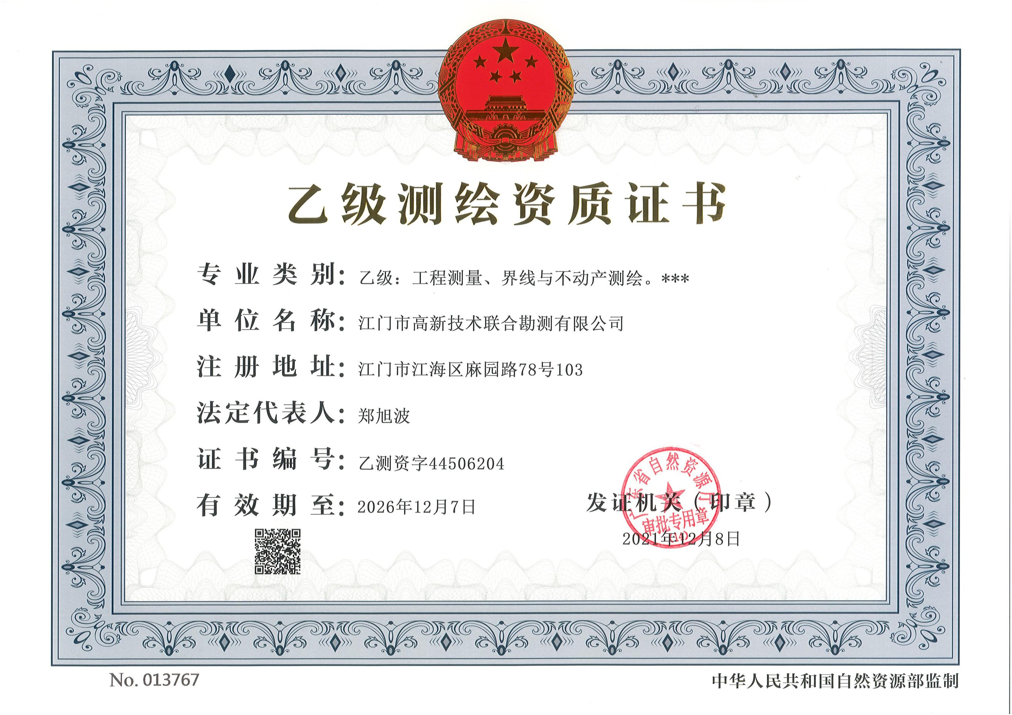 资质（资格）证书（原件扫描件）