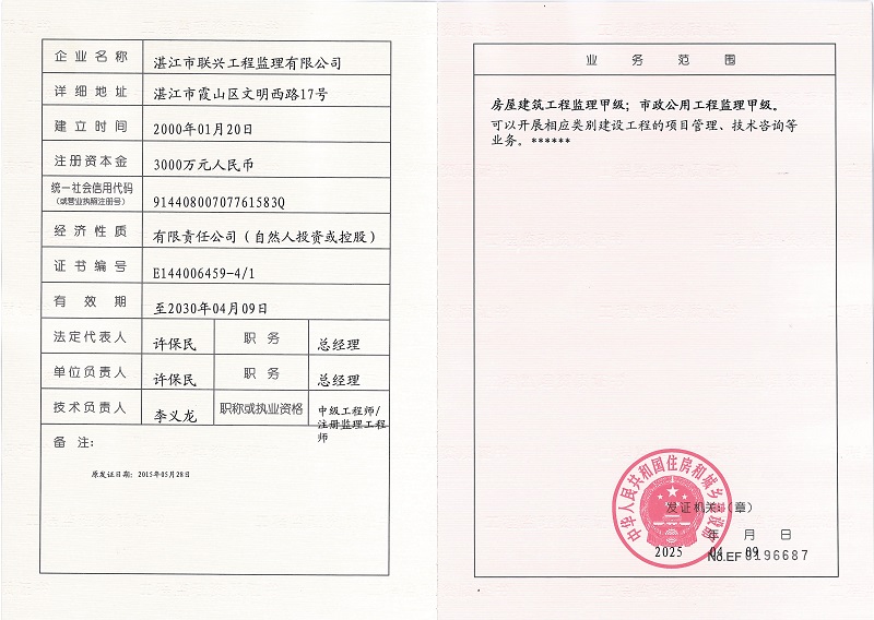 资质（资格）证书（原件扫描件）